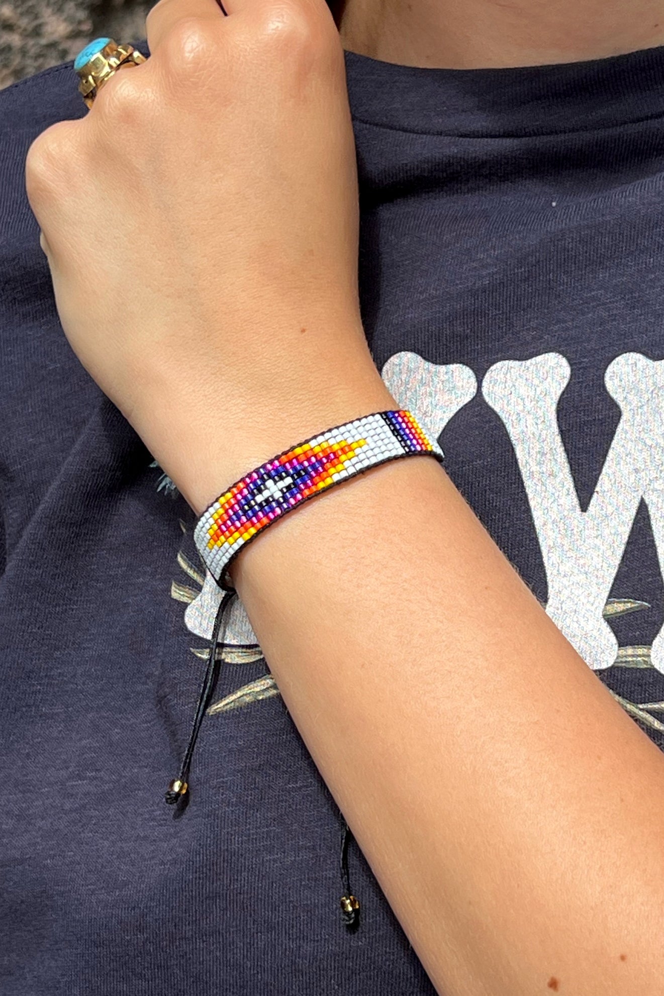 Woven Beaded Bracelet Purple