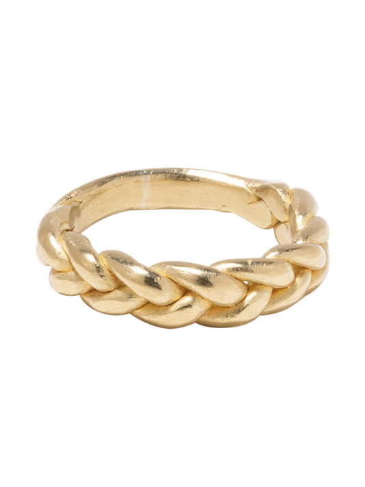 Handmade braided brass ring