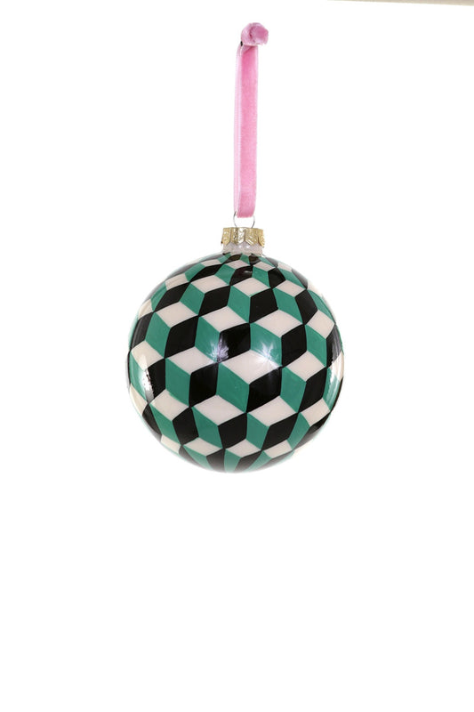 Tree Ornament Block Bauble-Green