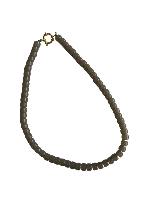 WW Glass Beaded necklace Grey