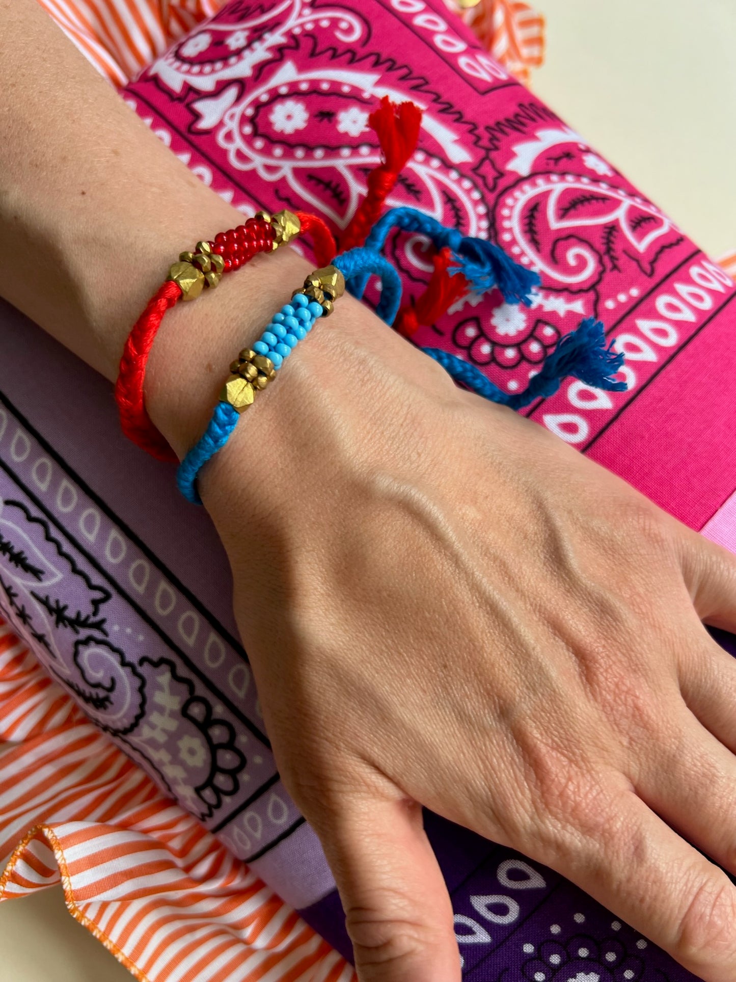 Red braided bracelet