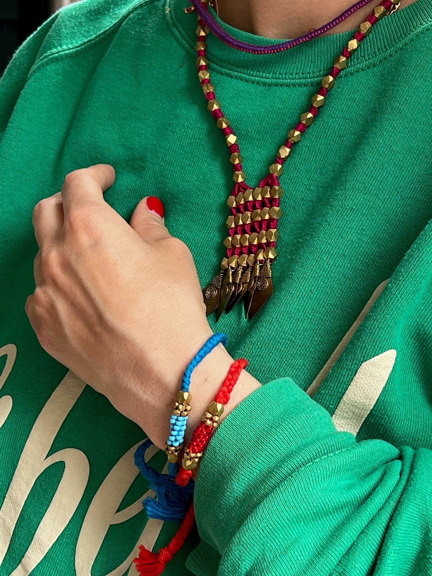 Brass beads necklace