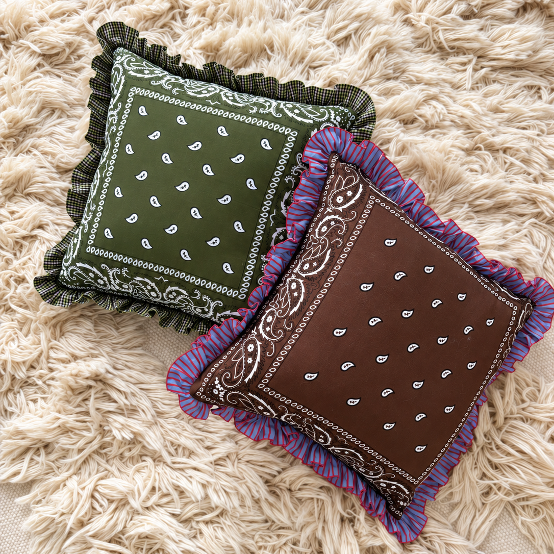 Bandana Cushion Brown