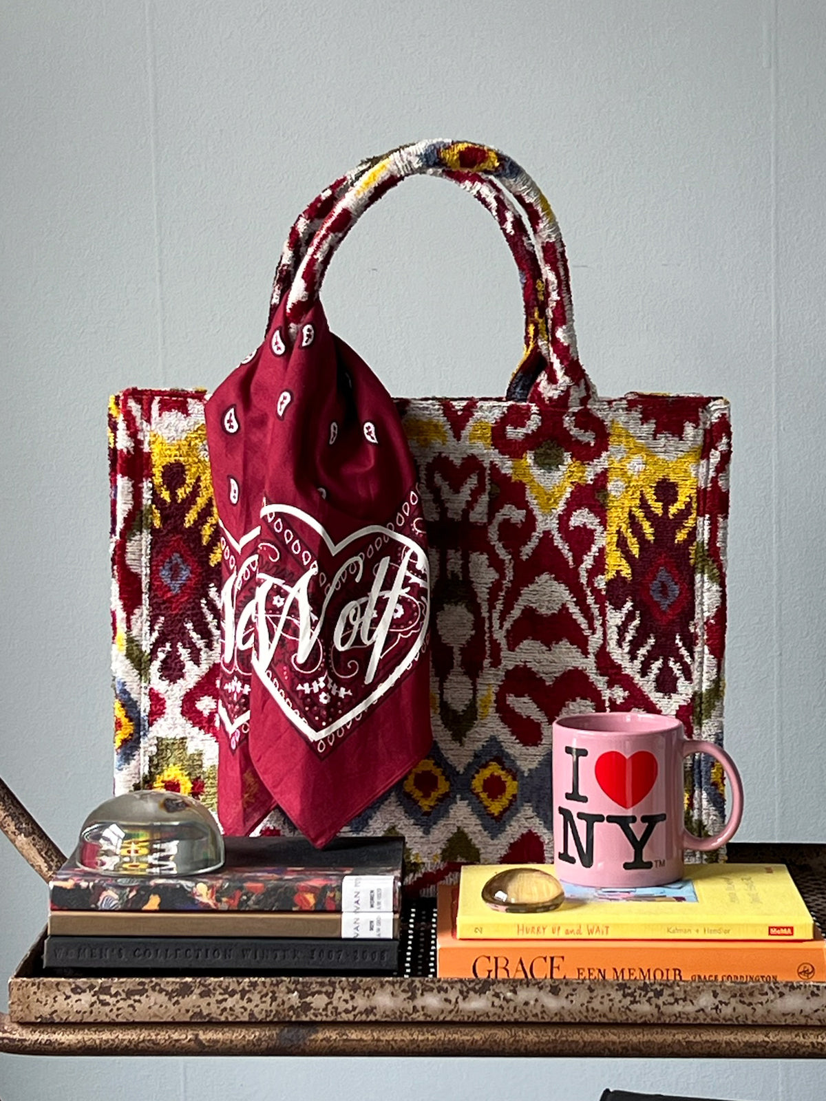 Tote Velvet Red