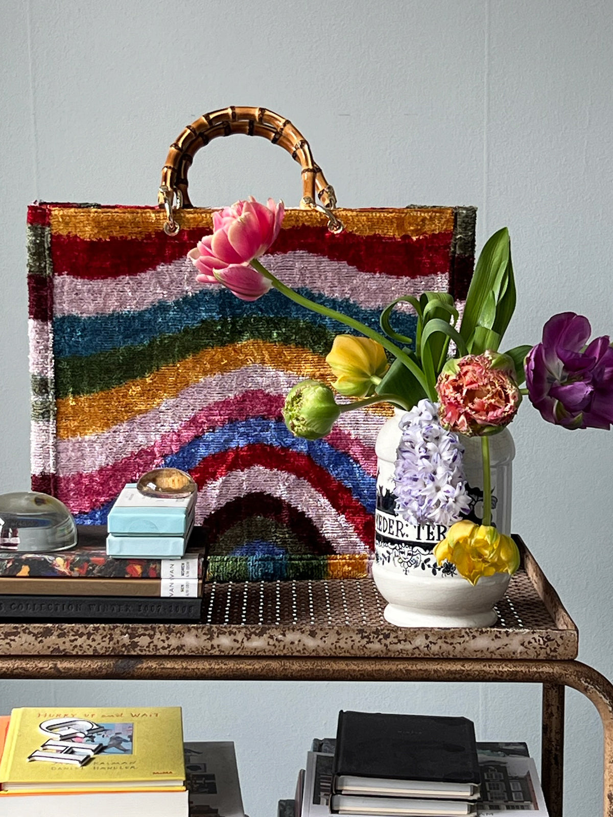 Tote Velvet Rainbow