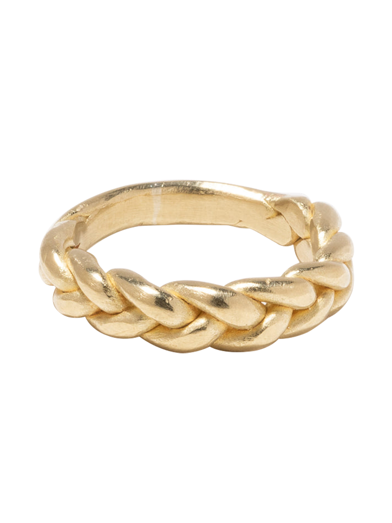 Handmade braided brass ring