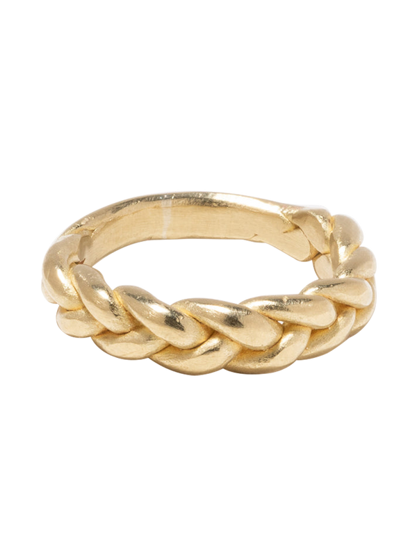 Handmade braided brass ring