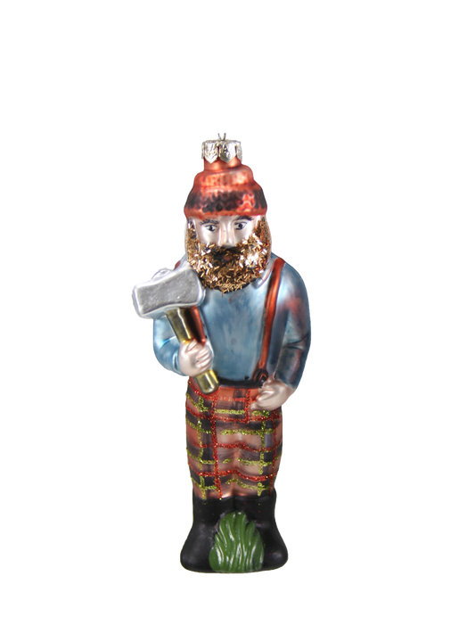 Lumberjack shaped Christmas tree ornament